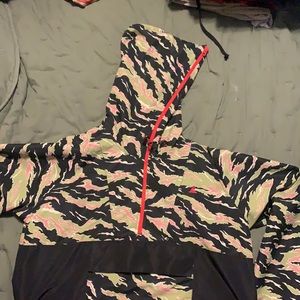 AYC camouflage and black windbreaker